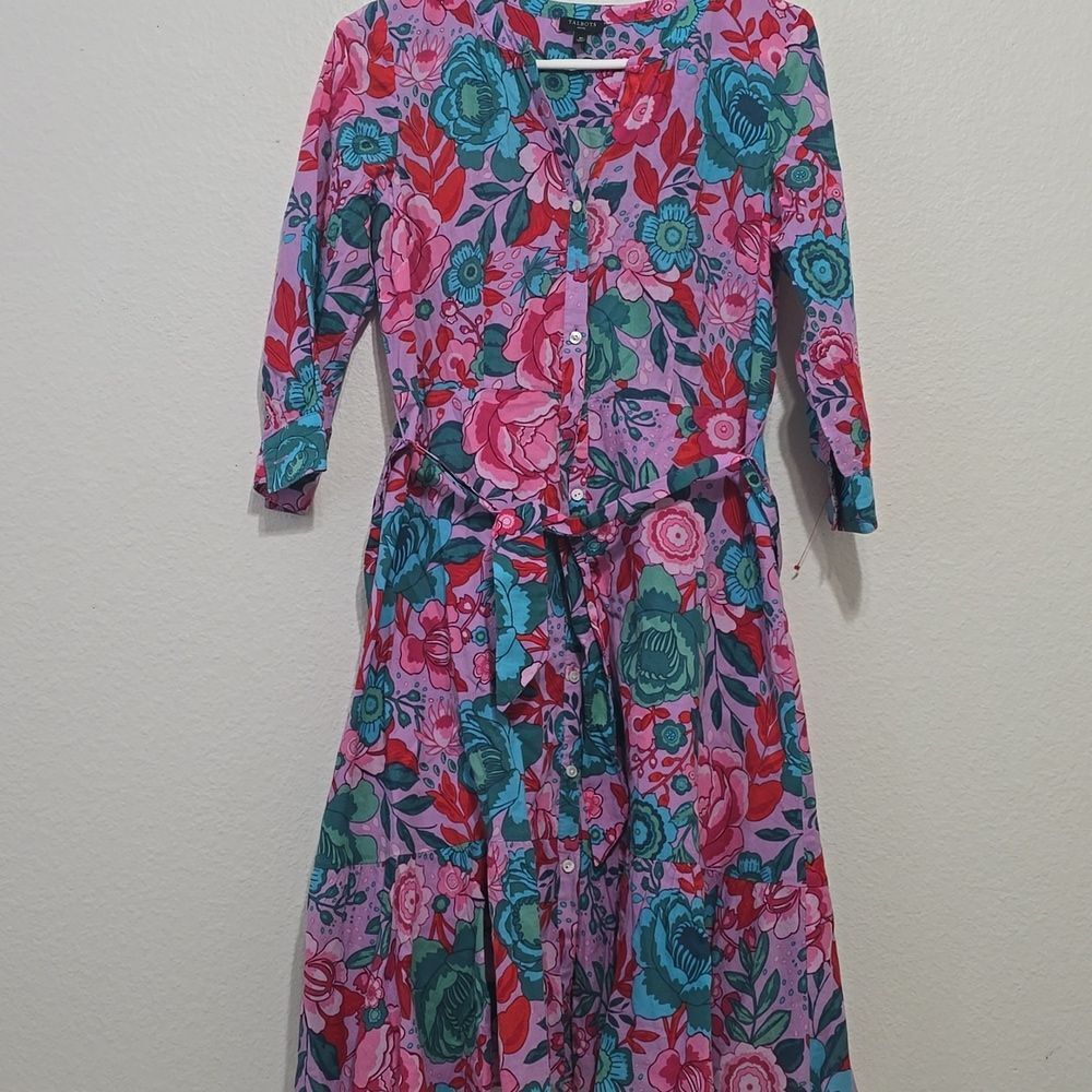 Talbots. Belted Floral, Cotton Dress. 2
